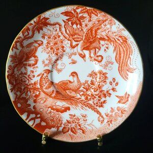 Royal Crown Derby Red Aves Pattern Saucer Plate 6.25", Bird Plate